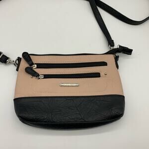 Stone & Co Bonded Leather Pink Black Crossbody Bag Purse